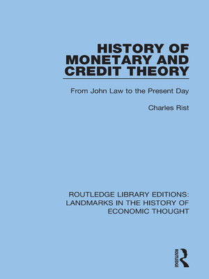 cover image of History of Monetary and Credit Theory